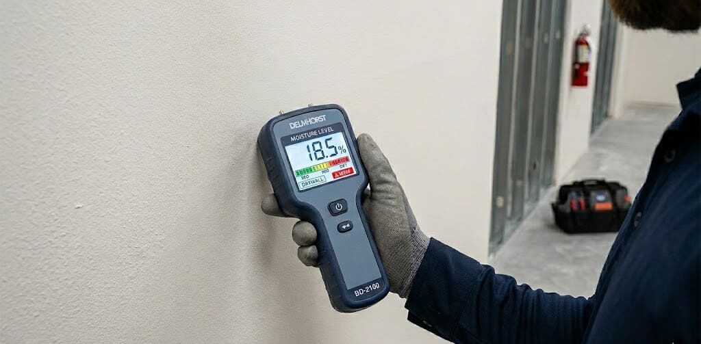 Professional moisture detection equipment used during commercial drying services in Kent County