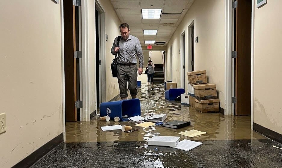 chaotic flooding in a commercial space chaotic flooding in a commercial space